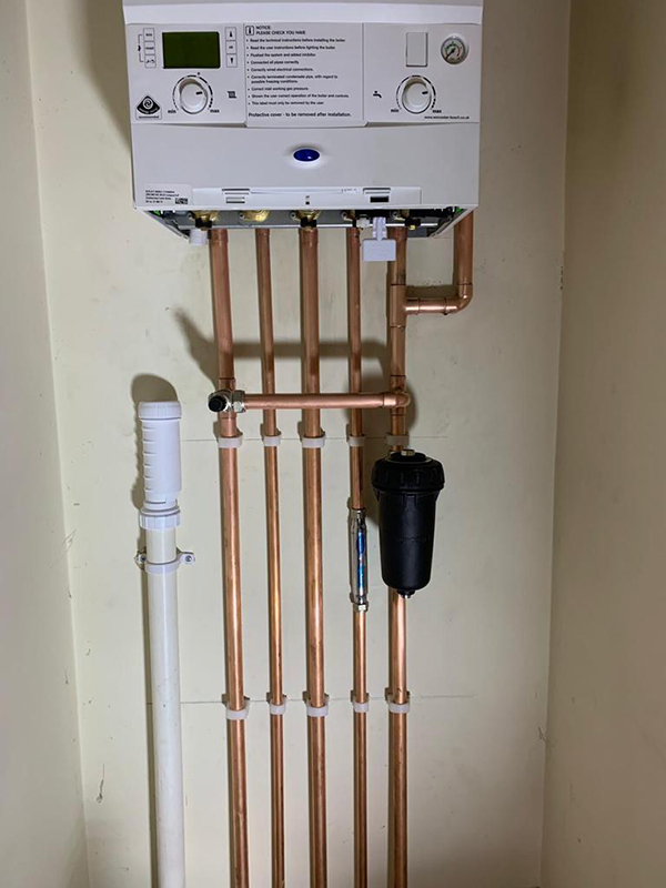pipe work on new heating installation